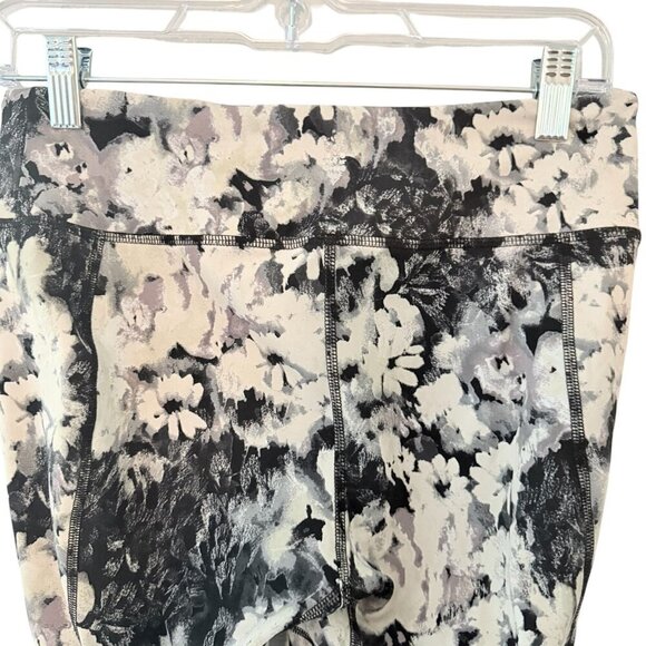 Free People Movement Floral Print High-Waist Leggings Black & White Womens Sz S - Picture 5 of 6